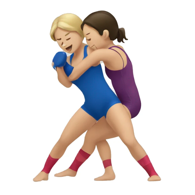 Two girls doing folkstyle wrestling sticker