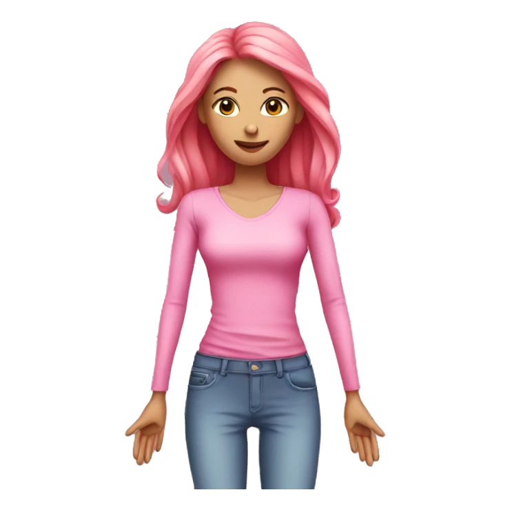 Pink skinny woman with long arms sticker
