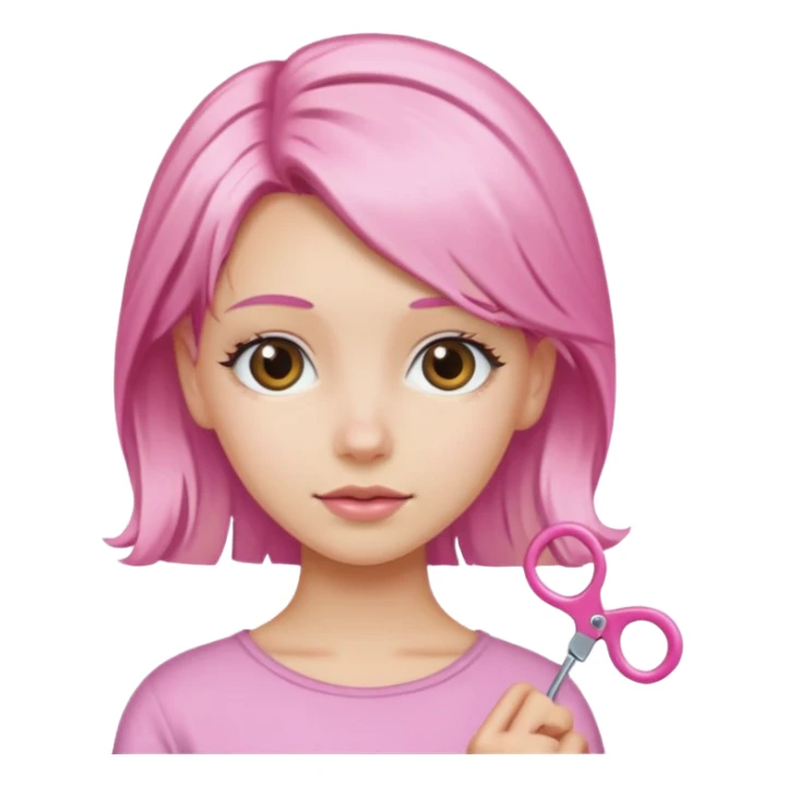 Blonde girl with pink hairpin sticker