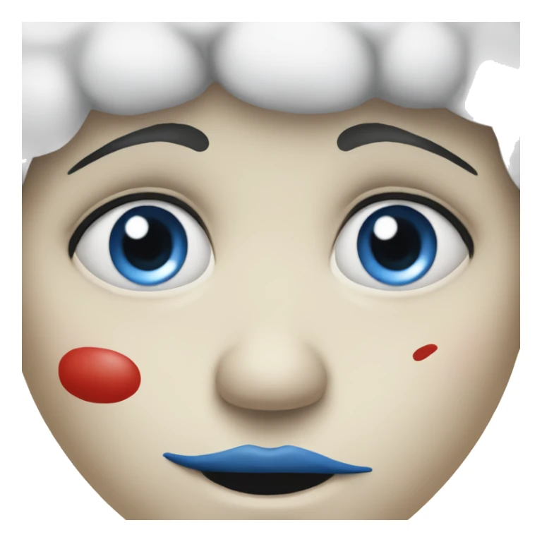 Sad clown Pierrot with blue eyes  sticker