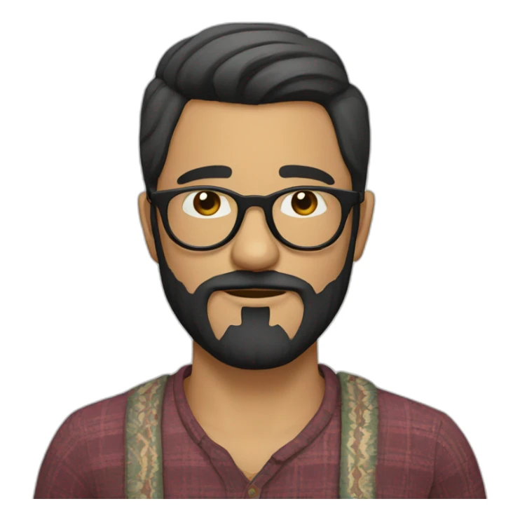 hipster mexican with beard, glasses and short hair sticker
