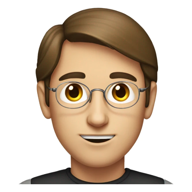 young Steve jobs drawn with brown hair and without glasses sticker