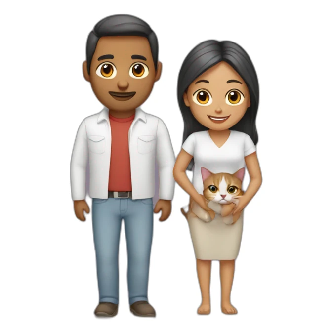 Pareja de mujeres con un gato sticker