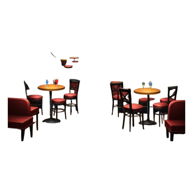 inside of a jazz nightclub, stage with microphone, dim lighting, small tables, cozy atmosphere sticker