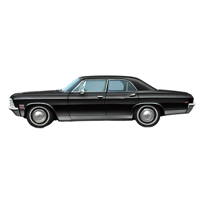 Black four door Chevrolet impala 1967 sticker