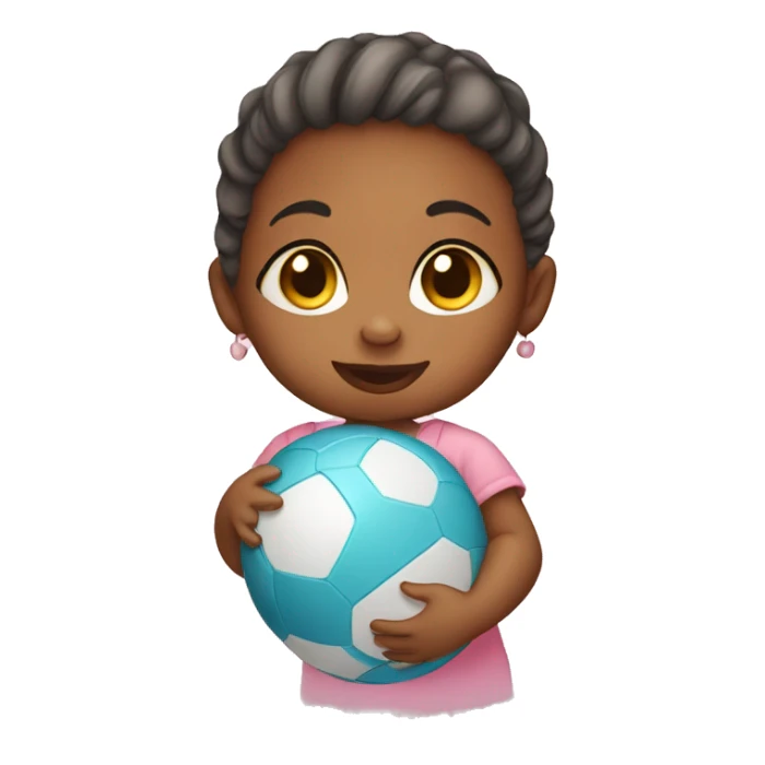 Baby girl holding a ball sticker