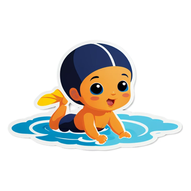 Baby swimming  sticker