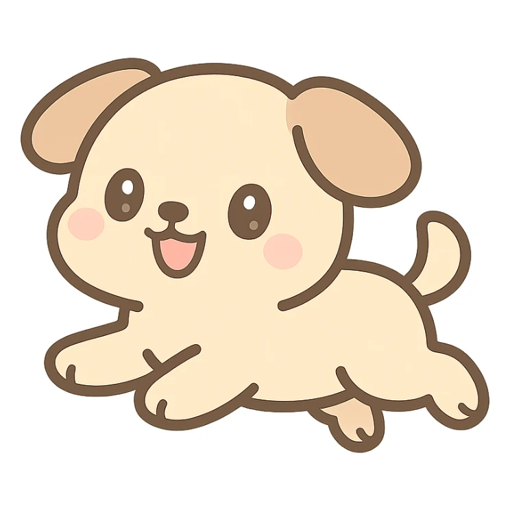 cute running dog, suitable for emoji pack sticker