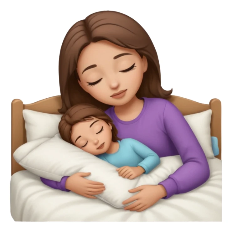 single-girl-in-brown-cozy-light white-bed-sleeping-pretty-eyelashes-light-skin sticker