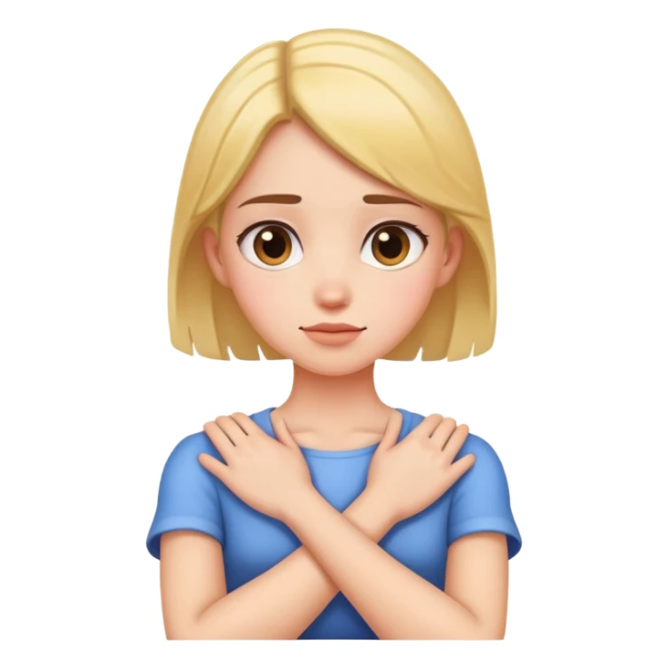 arms crossing holding neck girl sticker