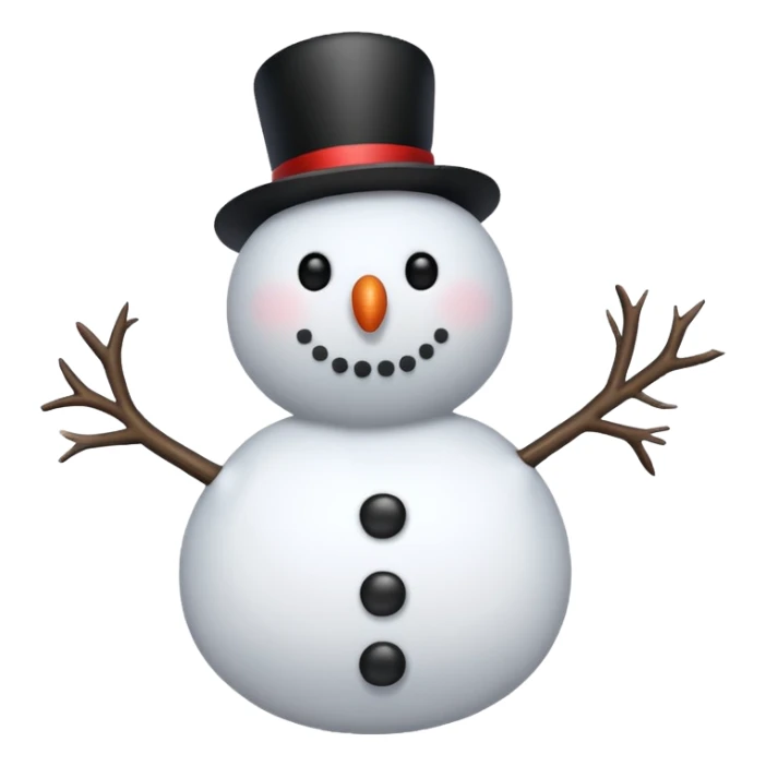 A snowman with black love hearts around it sticker