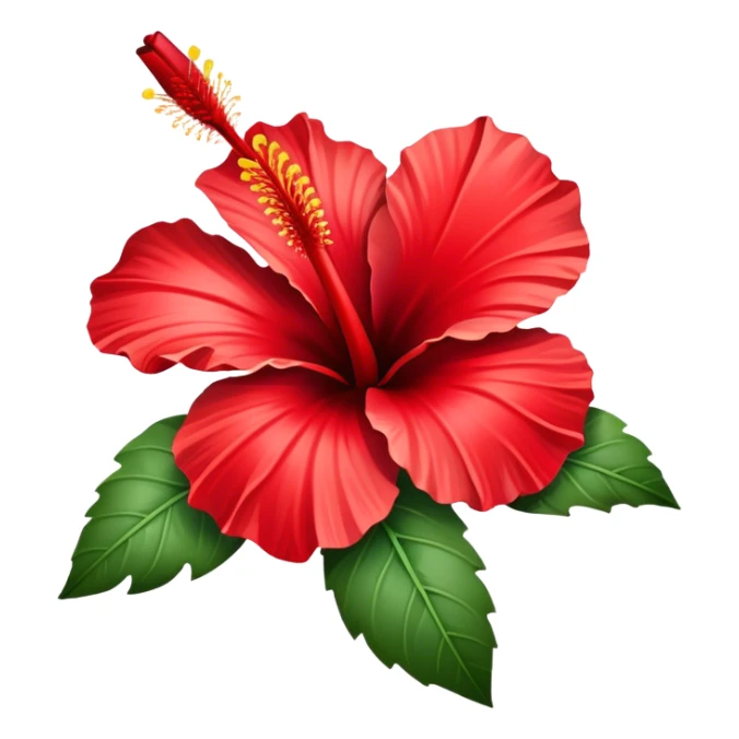 single red Hawaiian hibiscus, straight stem sticker