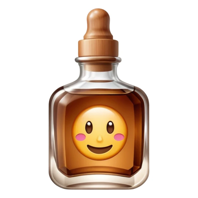 Organic cosmetic in a brown cristal bottle sticker