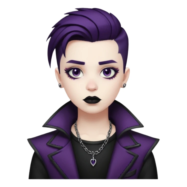 goth nonbinary person with cool masculine haircut sticker