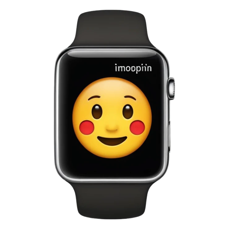 a black apple watch in the style of an ios emoji  sticker