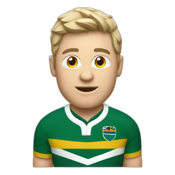 White Rugby south africa supporter sticker