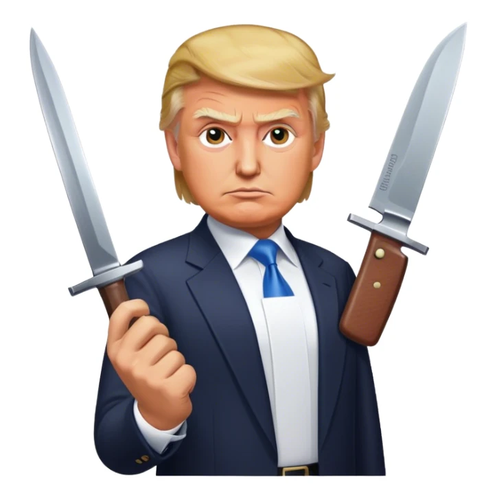 Donald trump with a knife sticker