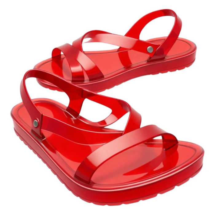 make a nice emoji of red plastic jelly sandals from the 80's sticker