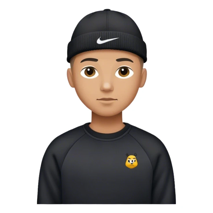 A guy with a buzz cut and a line up with a La hat and black Nike tech sweater sticker