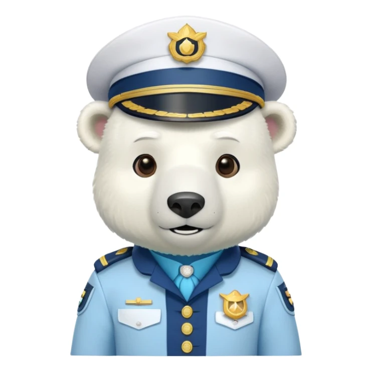 Polar bear captain with blue uniform and captain's hat, Captain Barnacles from Octonauts sticker