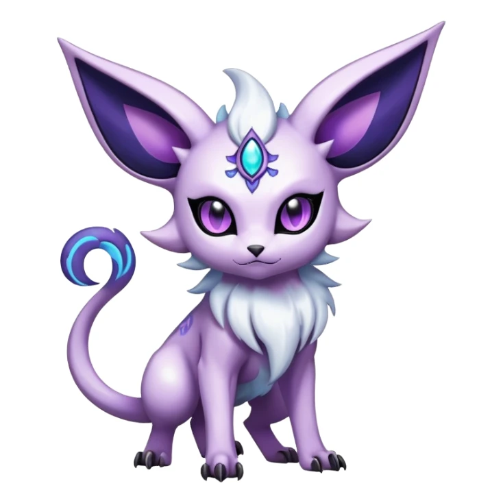 Shiny Exotic Badass Mystical Mysterious Gothic Espeon-Absol-Pokémon-Fakémon-hybrid-creature (full body) sticker