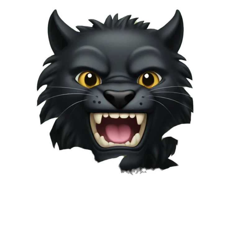 black pantera animal with a sharp tooth behind a bush sticker