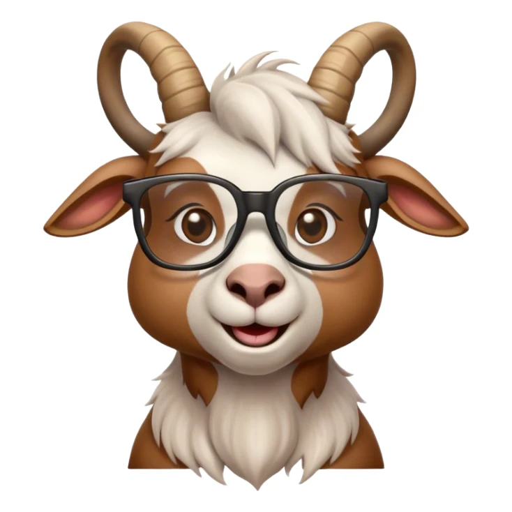 animated goat wearing glasses bobbing its head sticker