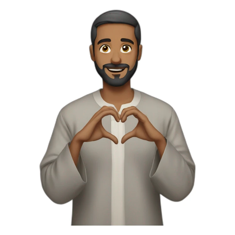 Man in Qamis who makes a heart with his hands sticker