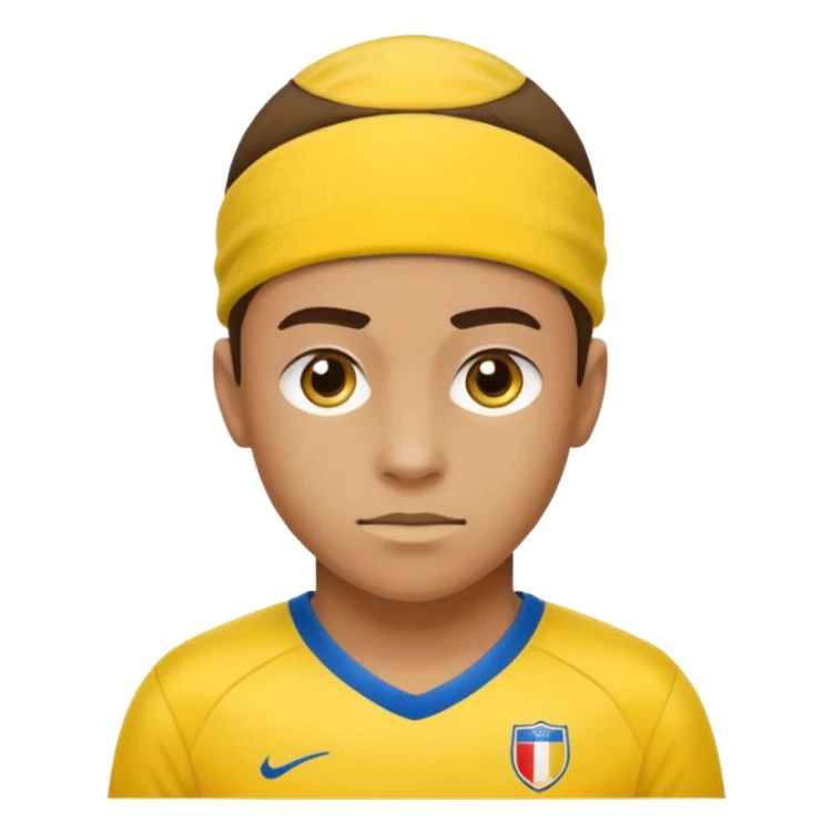 soccer winger with sweatband, yellow color. sticker