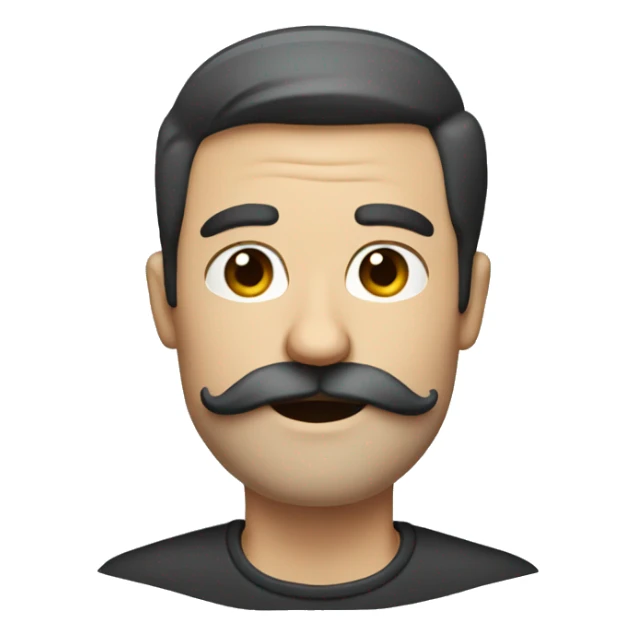 A guy with big moustache and a beard that's too long that it reaches his neck sticker
