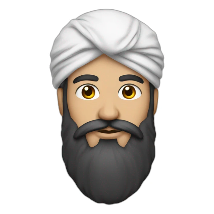 Arab big turban dark brown beard white male sticker