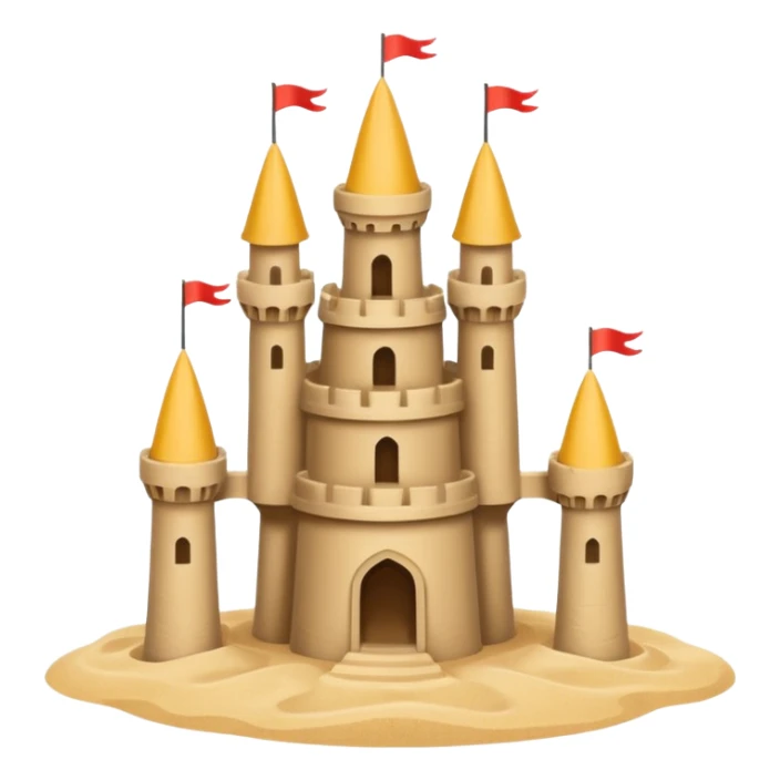 Classic tower sand castle – simple with 4 turrets and a central keep sticker