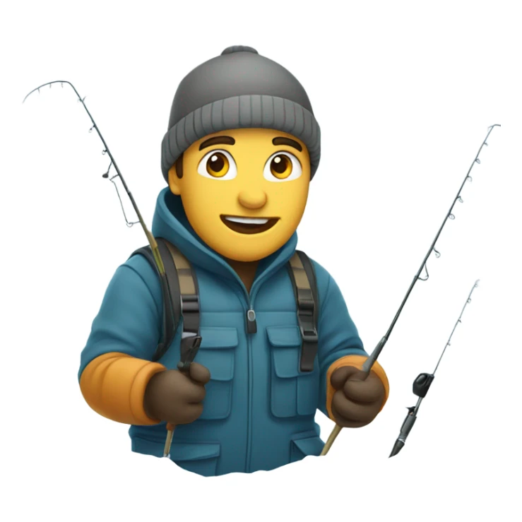 A man ice fishing sticker