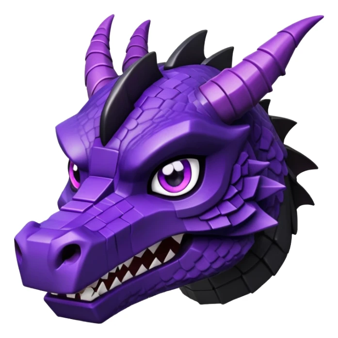 Minecraft black dragon head with purple eyes sticker