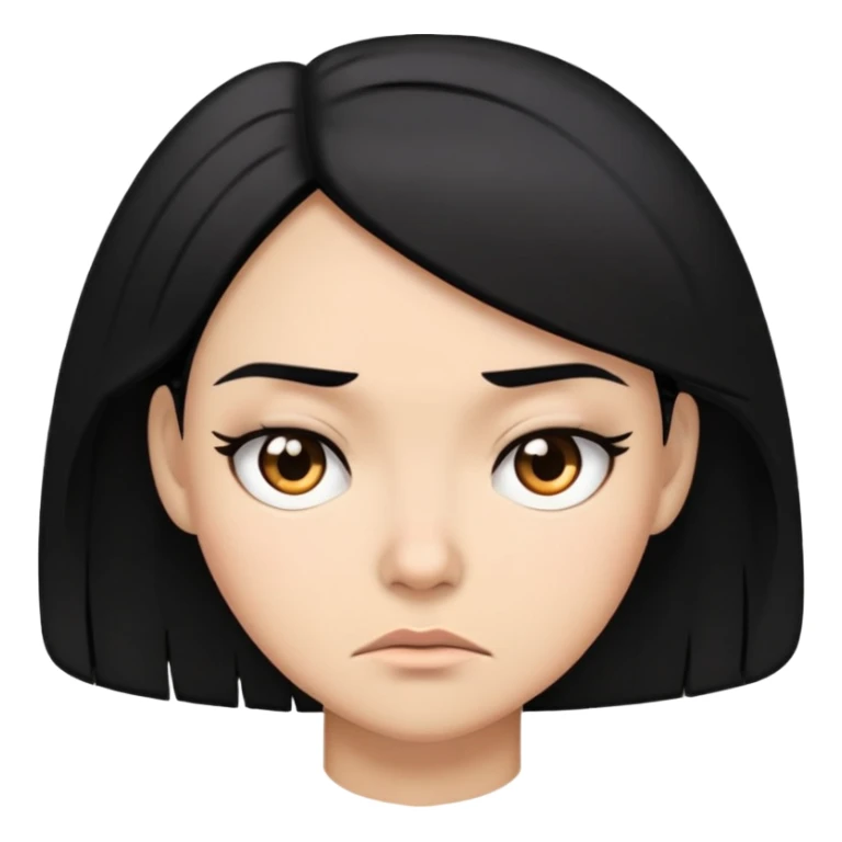 Headache female with black hair sticker