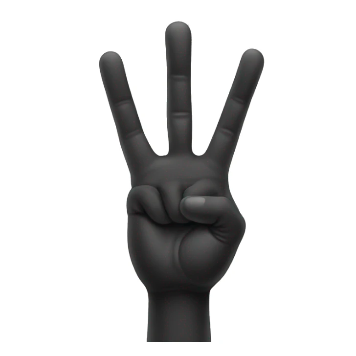 3 fingers up hand sign peace  sticker