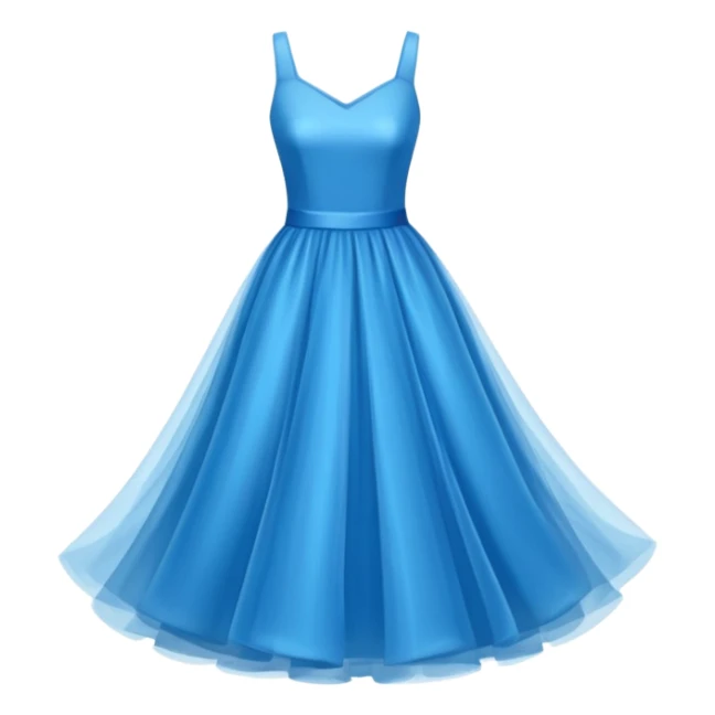 blue dress, isolated, tulle skirt sticker