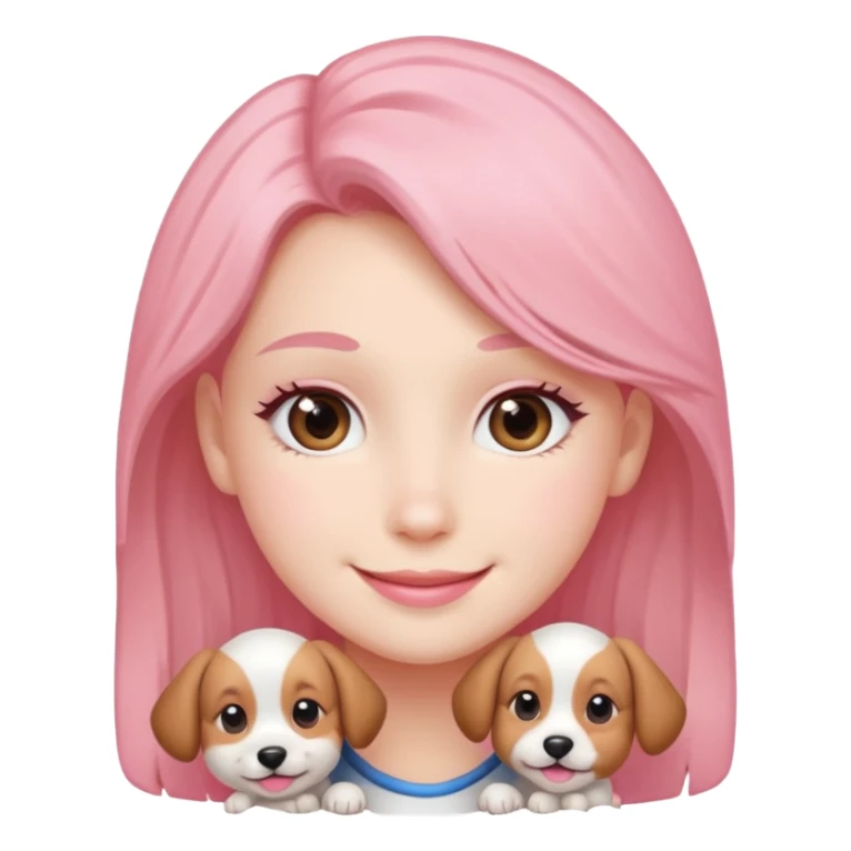 Smiling with pink blush and puppy eyes sticker