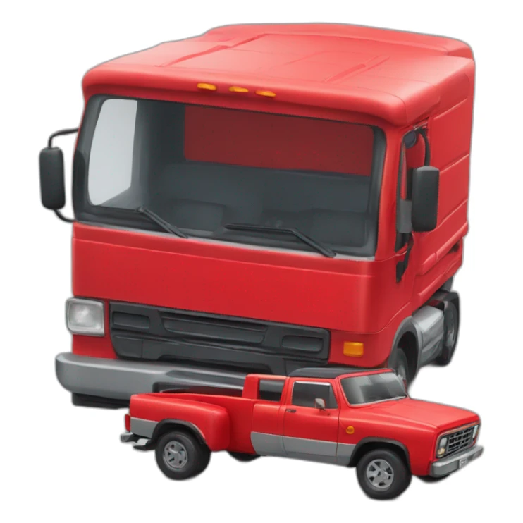 stylo rouge et un camion sticker