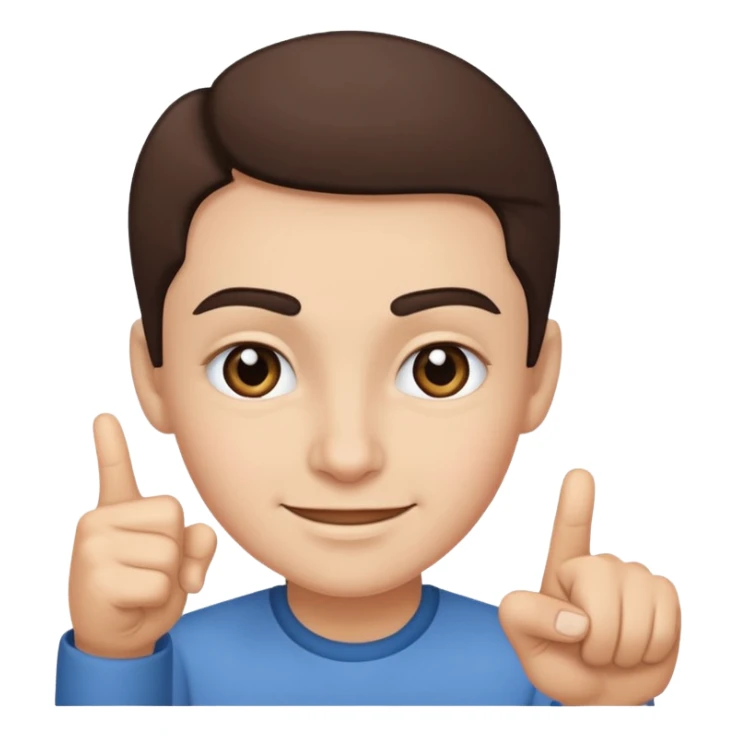 one eye brow up with a smirk and pointing sticker