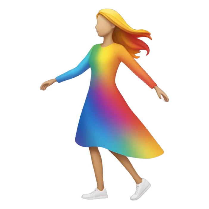 Walk woman and rainbow  sticker