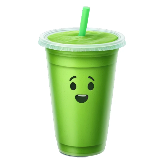 Green smoothie in a to-go cup sticker