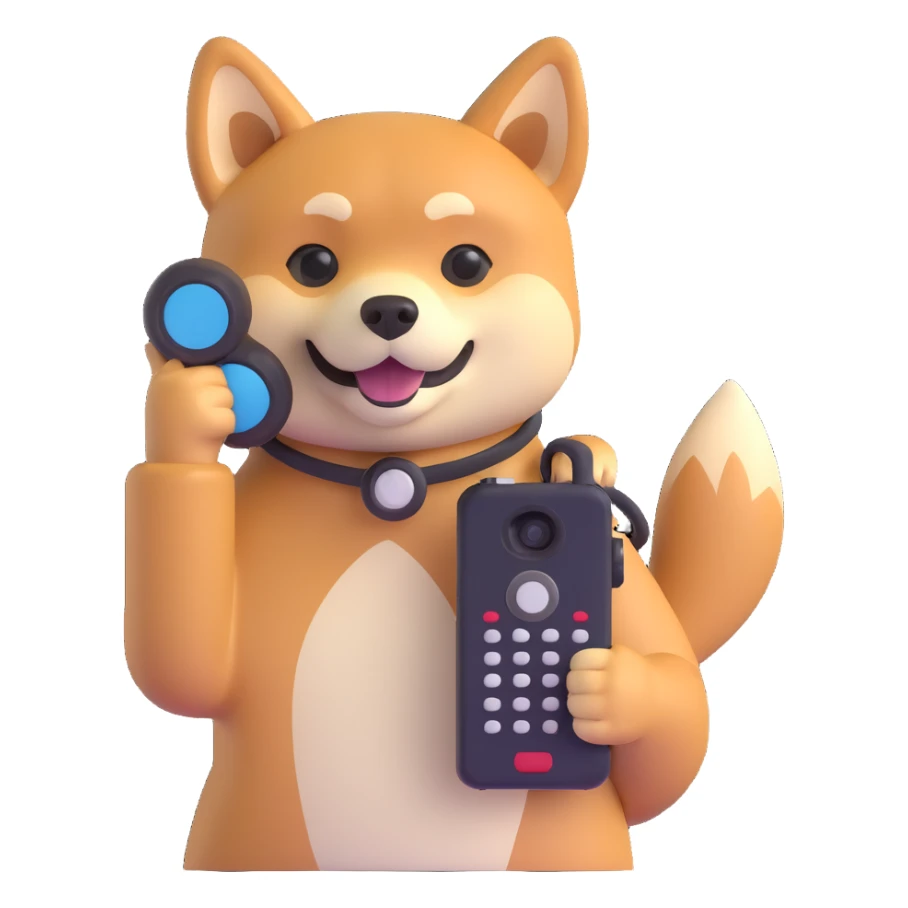 shiba inu calling on old phone sticker