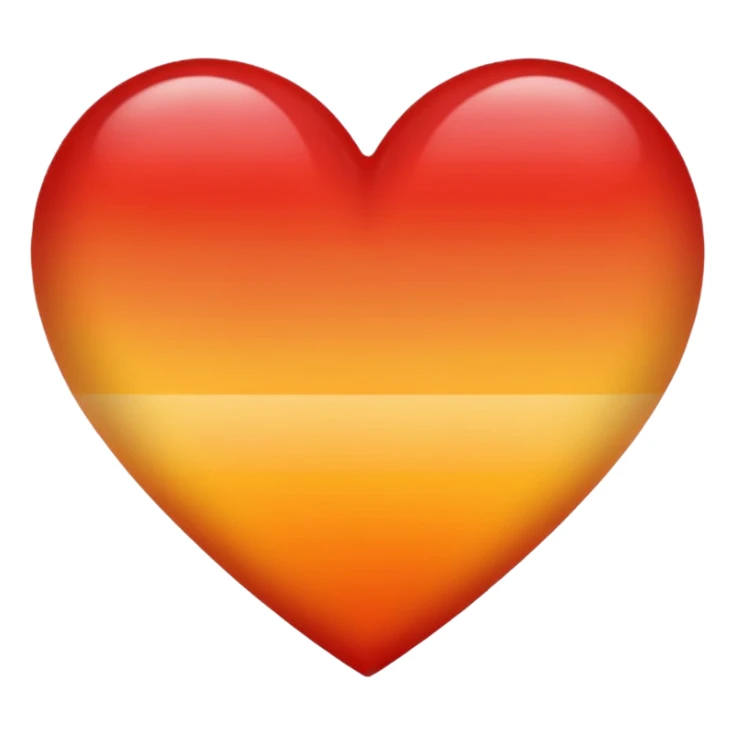 Ombré red orange yellow heart sticker