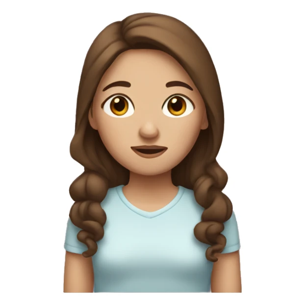 sleep girl with brown hair sticker