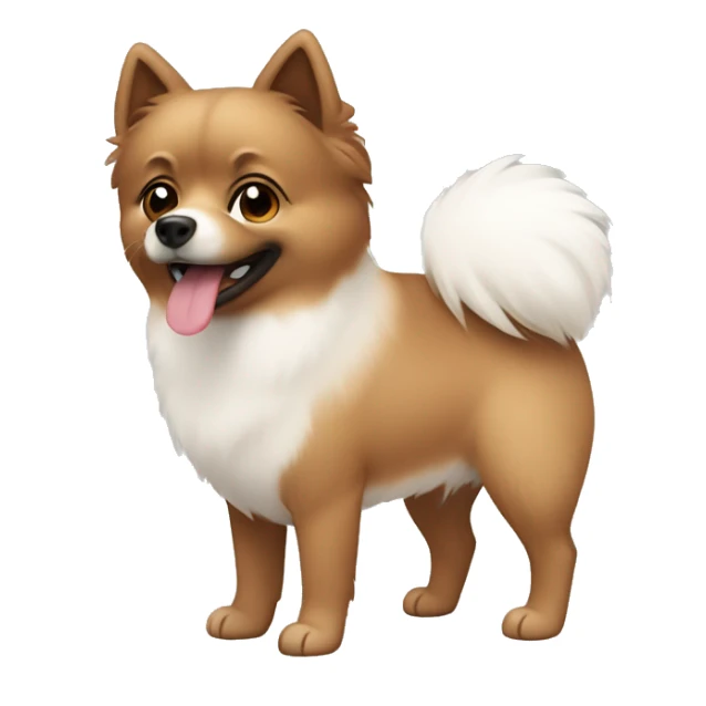 little brown spitz with a white chest  sticker