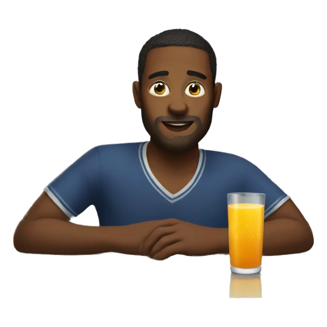 Men Drinks Juice in port  sticker