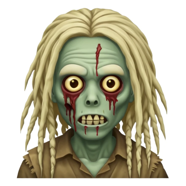 create zombie with dreadlocks nah have some of them coverings his face sticker