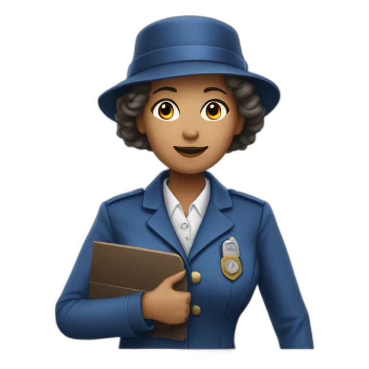 railways stationmaster woman in blue sticker