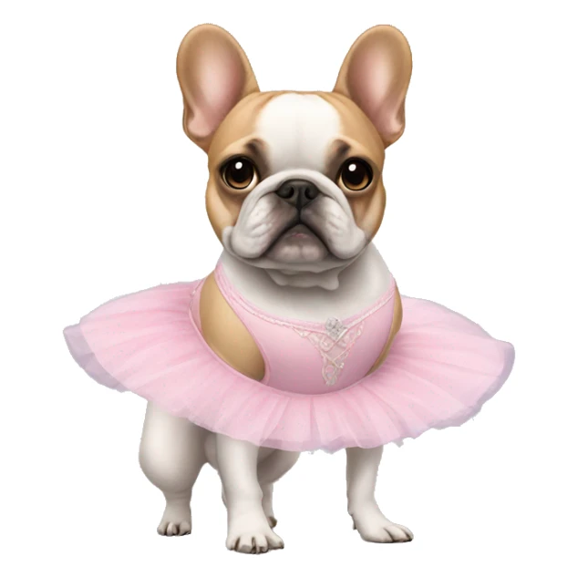 Ballet costume on a frenchie sticker